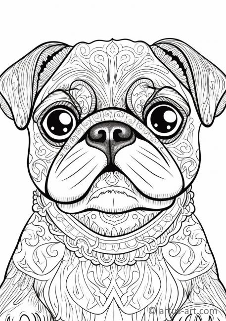 Página para colorir de cão Pug